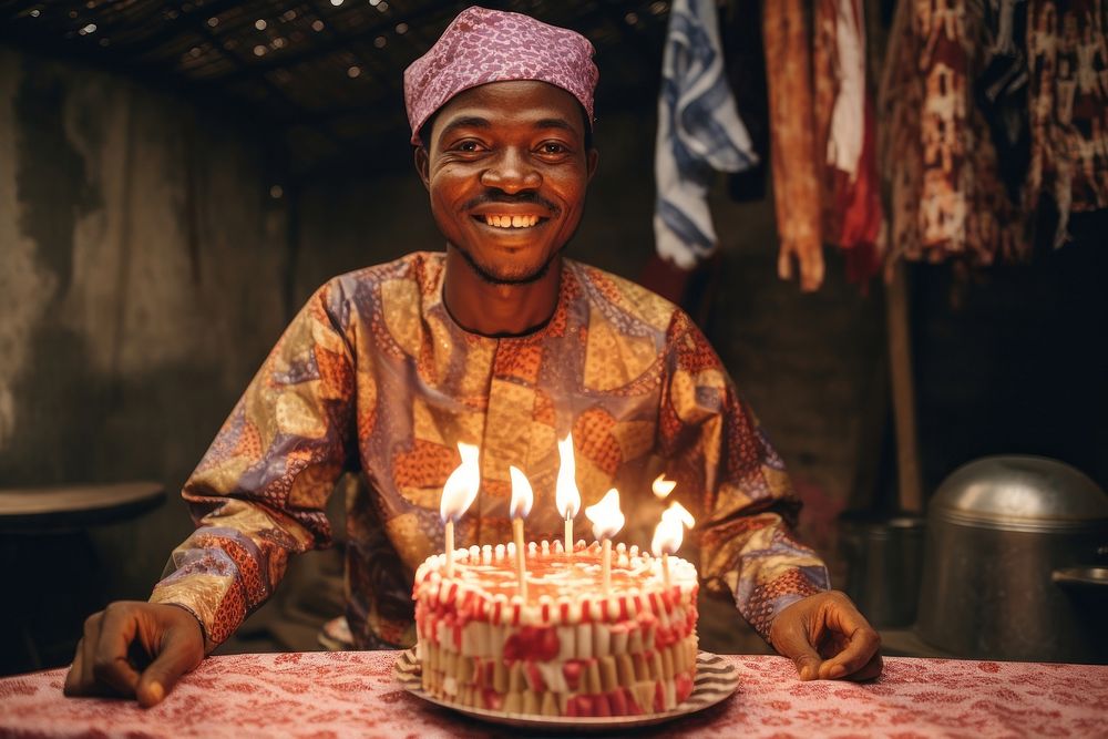 Ghanan man celebration birthday adult. AI generated Image by rawpixel.