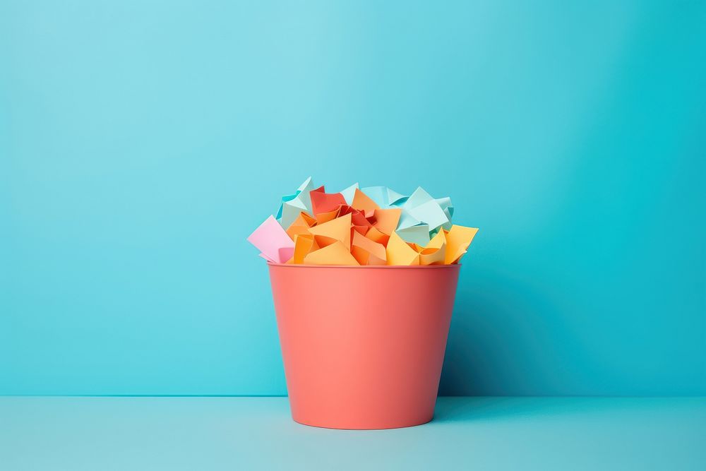 Paper bucket origami celebration decoration. AI generated Image by rawpixel.