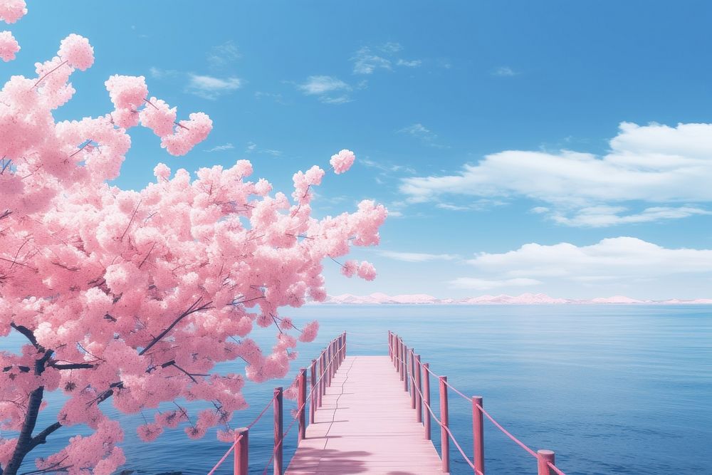Sakura sky outdoors blossom. AI generated Image by rawpixel.