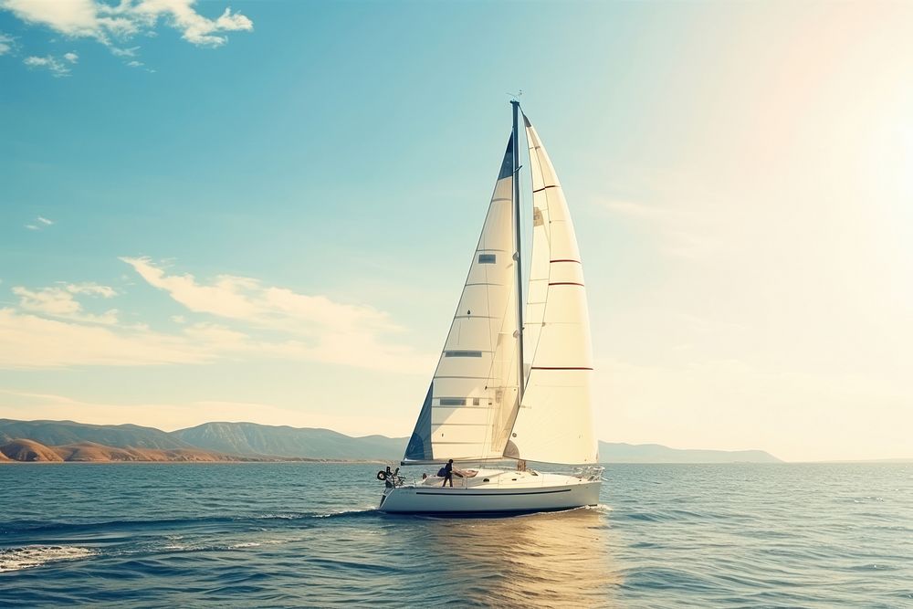 Sailboat vehicle sports yacht. AI generated Image by rawpixel.