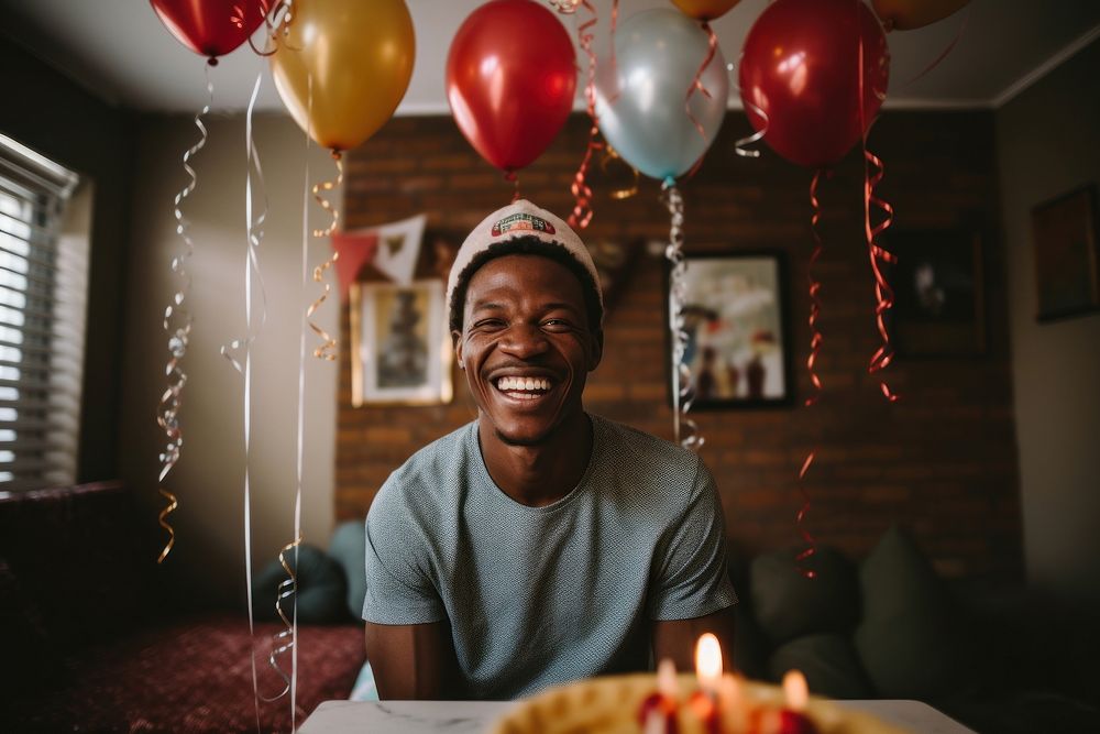 South African man party birthday balloon. AI generated Image by rawpixel.