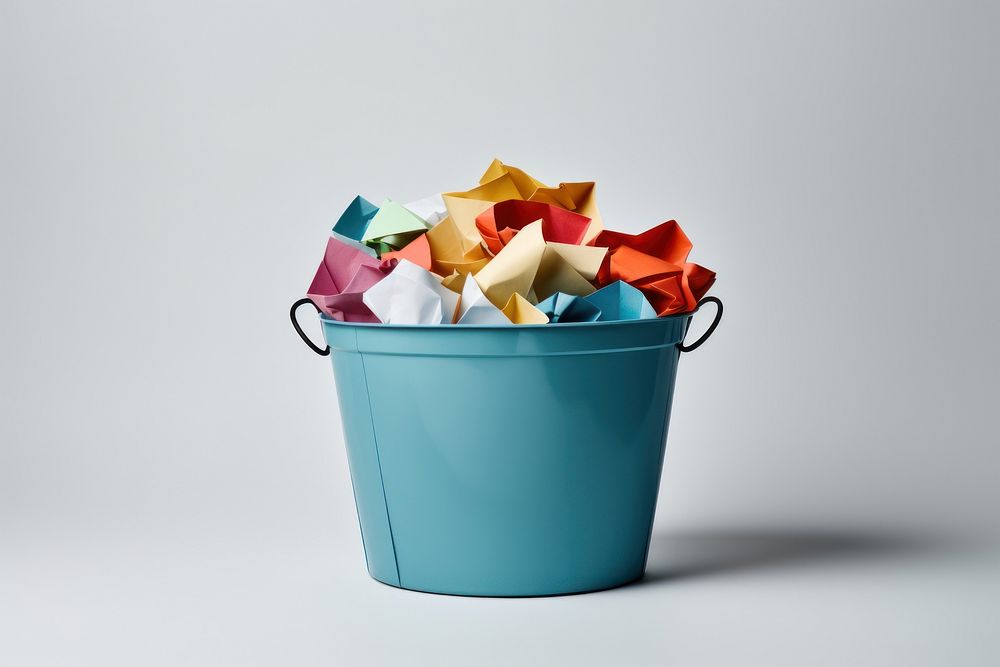 Paper bucket white background container surprise. AI generated Image by rawpixel.