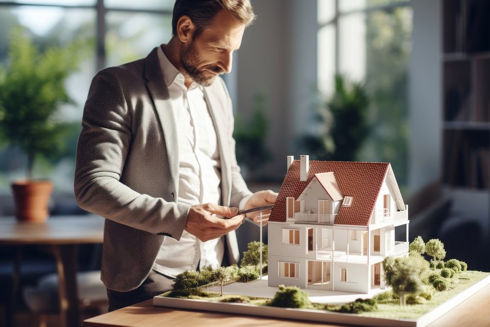 Real estate holding house adult. Free Photo rawpixel