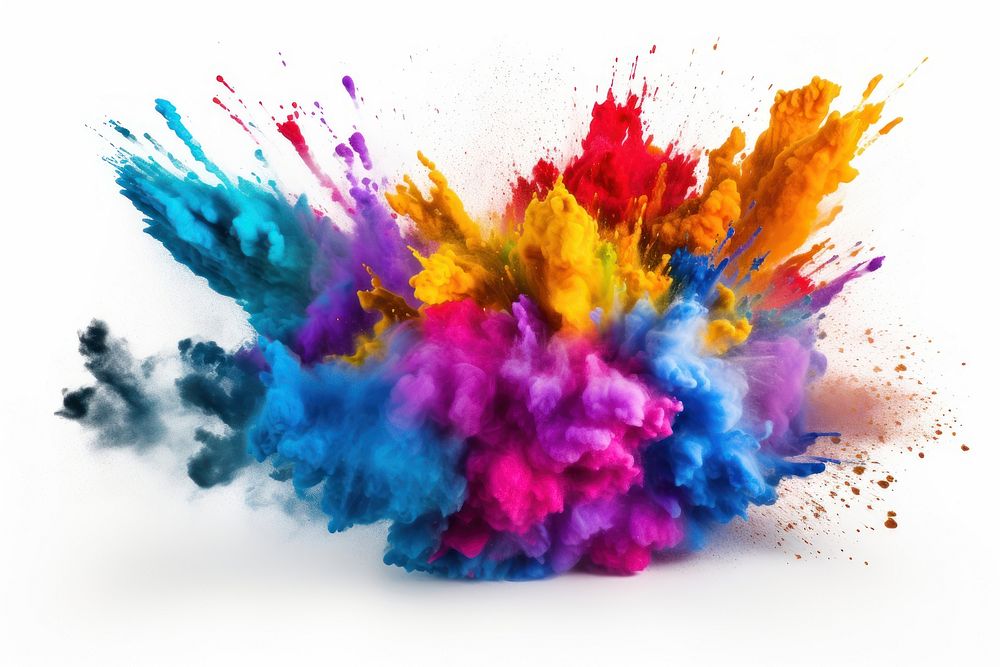 Colorful rainbow paint holi white background. AI generated Image by rawpixel.