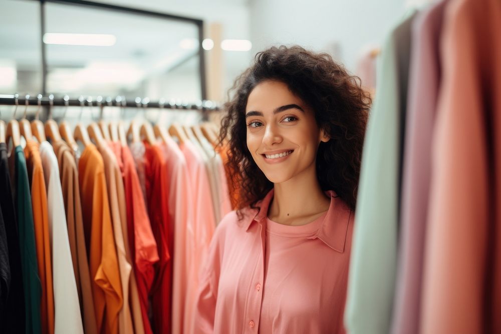 Multiracial woman shopping at department store cheerful blouse smile. AI generated Image by rawpixel.