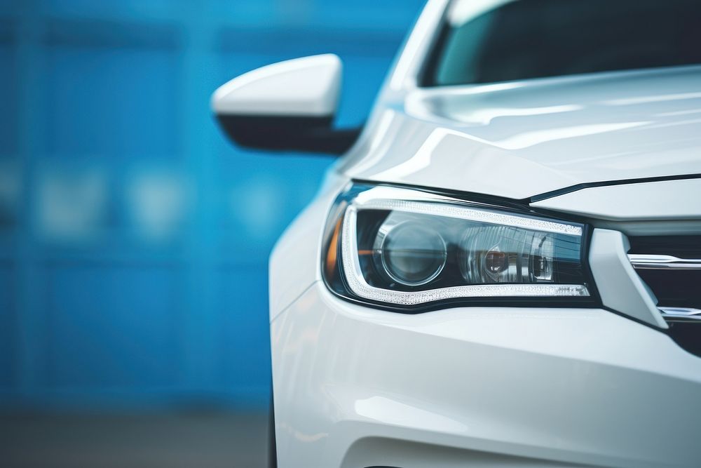 White sedan headlight vehicle car. | Premium Photo - rawpixel