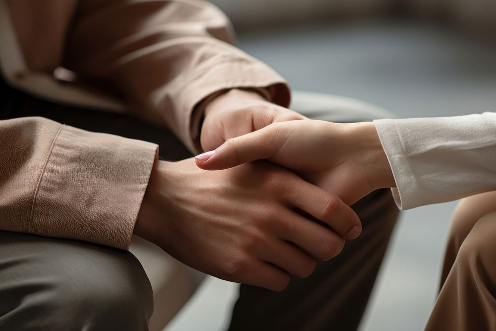 Psychologist hold hands togetherness agreement handshake. AI generated Image by rawpixel.