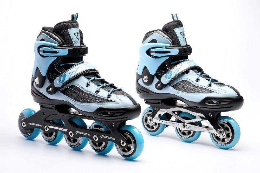 Blue gray inline skates footwear skating transportation. AI generated Image by rawpixel.