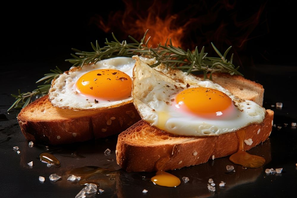 Eggs and Toast egg bread food. AI generated Image by rawpixel.
