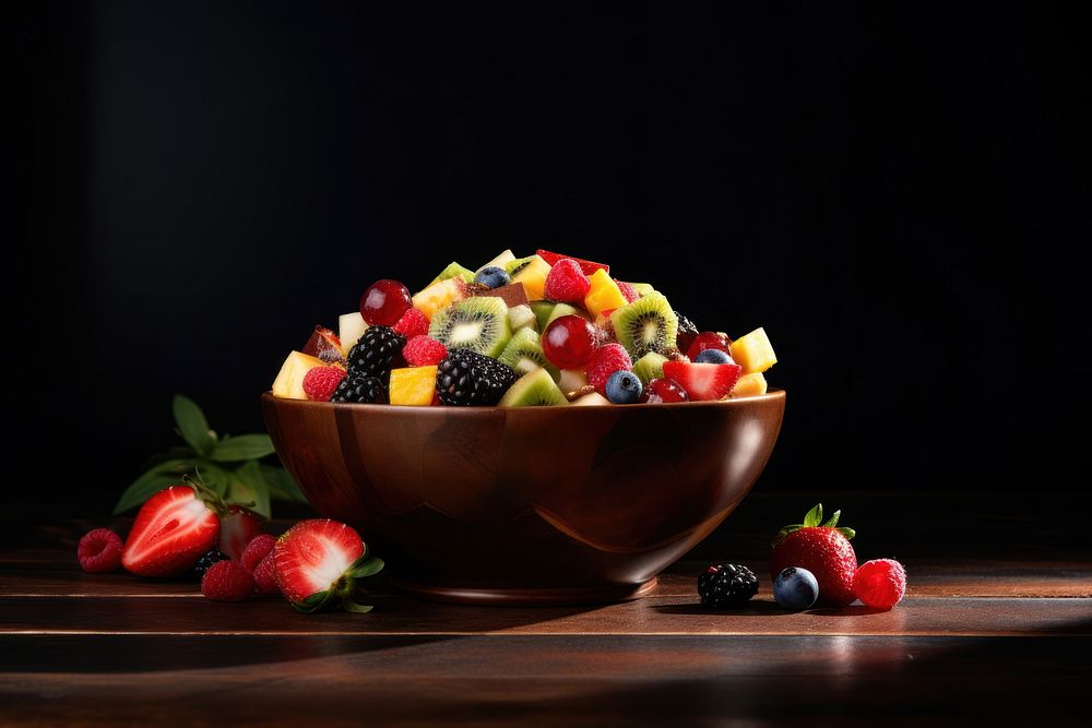 Fruit Salad fruit strawberry blackberry. AI generated Image by rawpixel.