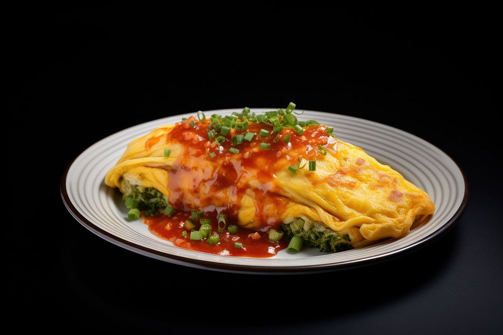 Omurice omelette plate food. AI generated Image by rawpixel.