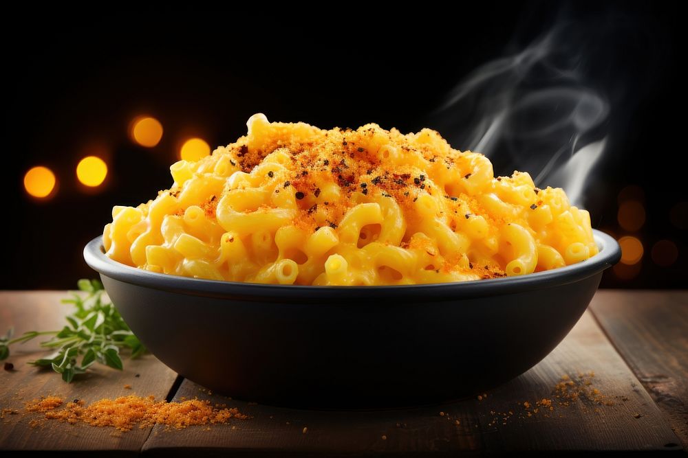 Mac and Cheese food vegetable spaghetti. AI generated Image by rawpixel.