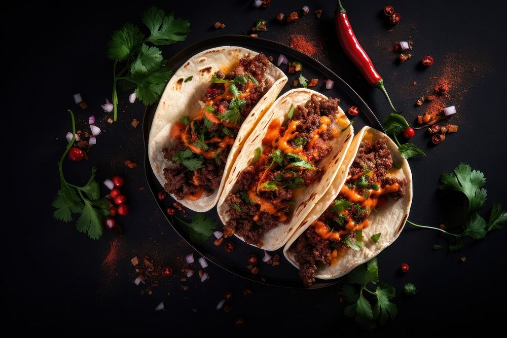 Meat Tacos taco food transportation. AI generated Image by rawpixel.