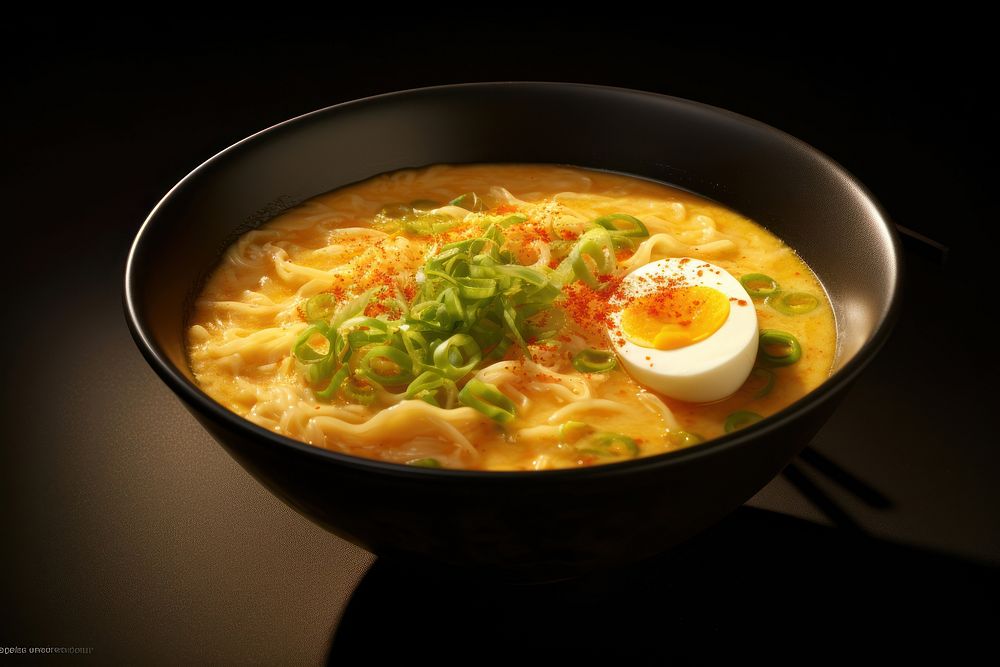 Miso Ramen ramen soup food. AI generated Image by rawpixel.