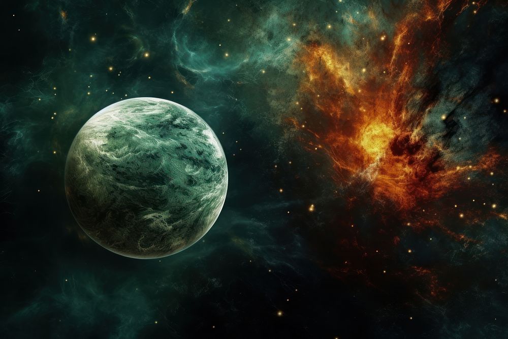 Planets and galaxies astronomy universe outdoors. AI generated Image by rawpixel.
