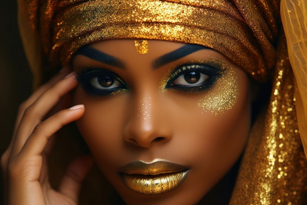 African woman portrait skin cosmetics. AI generated Image by rawpixel.