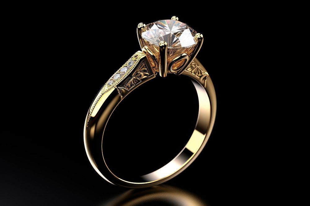 Golden Ring Diamond diamond ring | Premium Photo - rawpixel