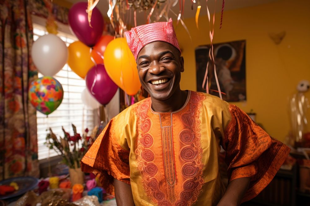 Nigerian man tradition balloon adult. AI generated Image by rawpixel.