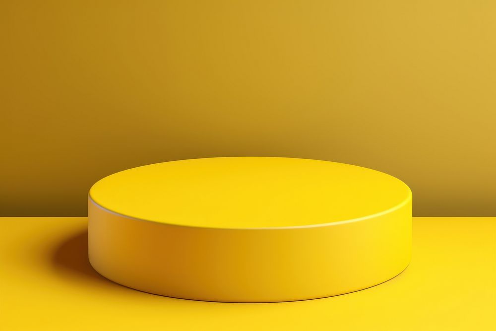 Yellow product stand simplicity absence circle. AI generated Image by rawpixel.