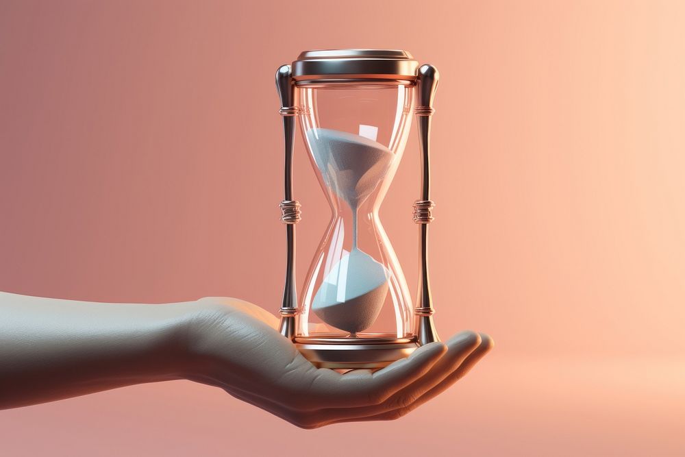 3d robot hand hourglass adult time. AI generated Image by rawpixel.
