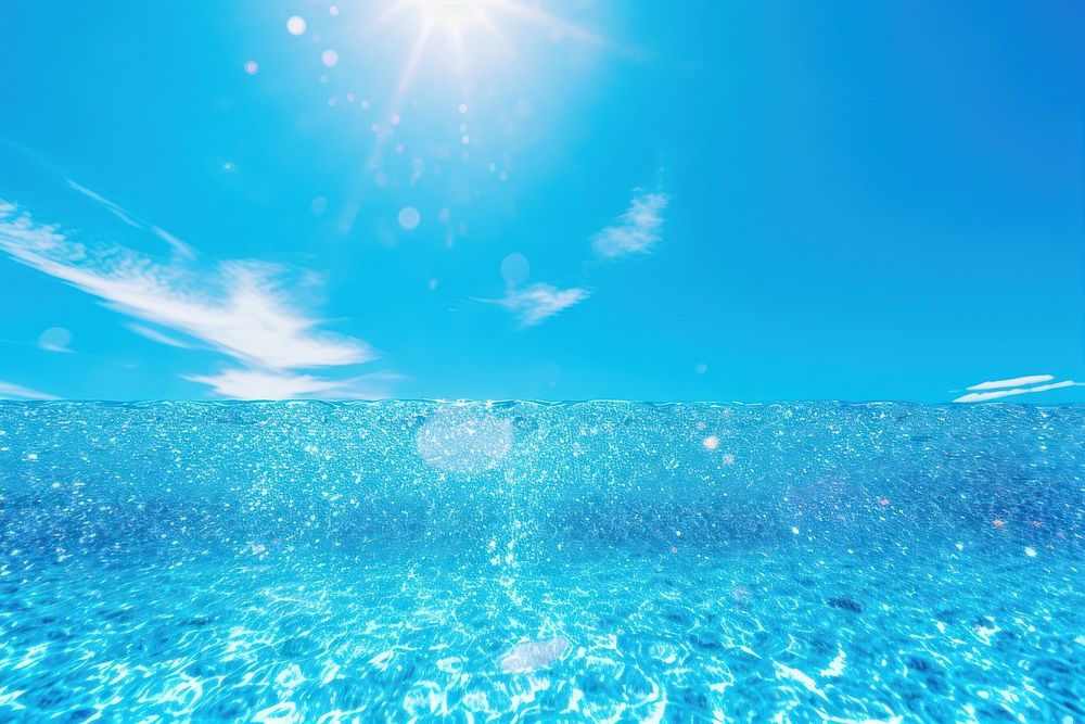 Blue sky underwater swimming outdoors. AI generated Image by rawpixel.
