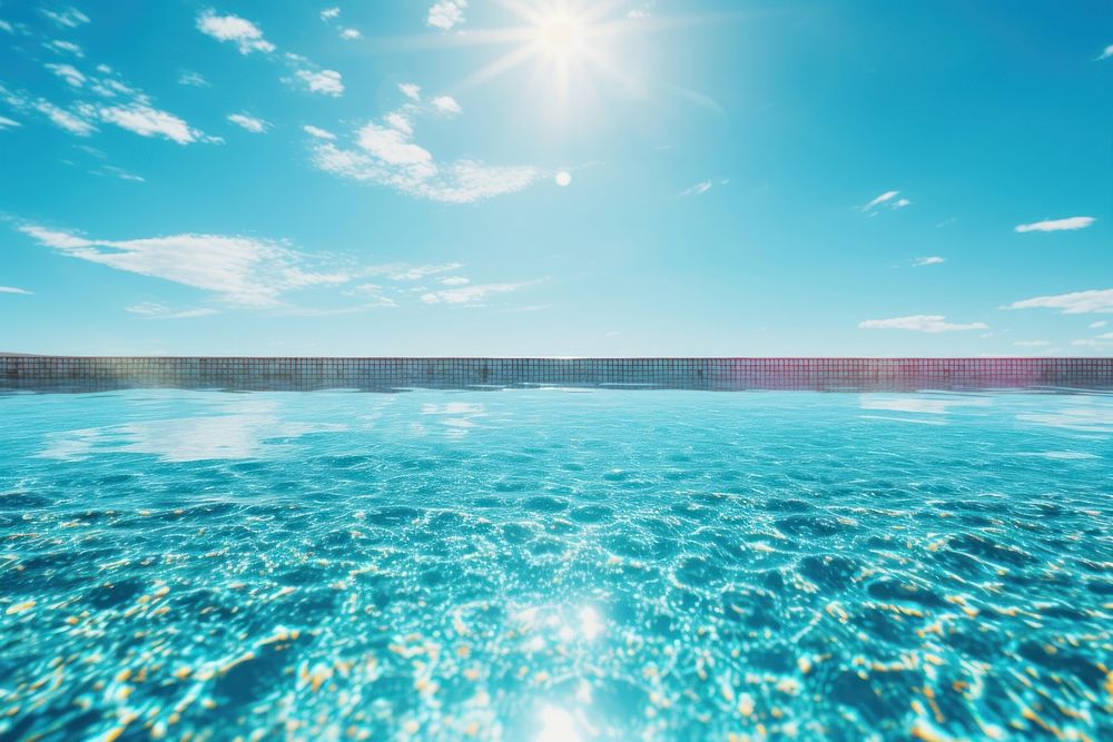 Blue sky outdoors swimming horizon. AI generated Image by rawpixel.