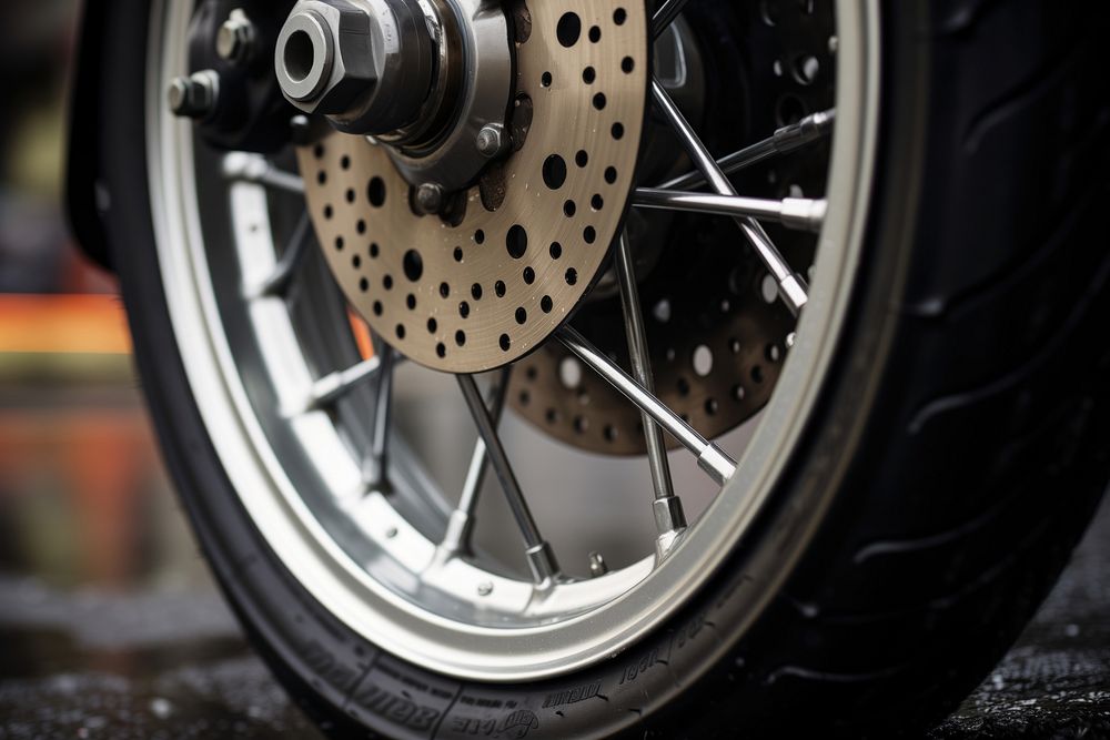 Motorcycle wheel vehicle bicycle spoke. AI generated Image by rawpixel.