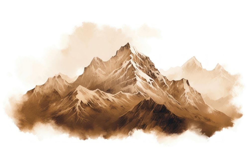 Mountain landscape drawing nature. AI generated Image by rawpixel.