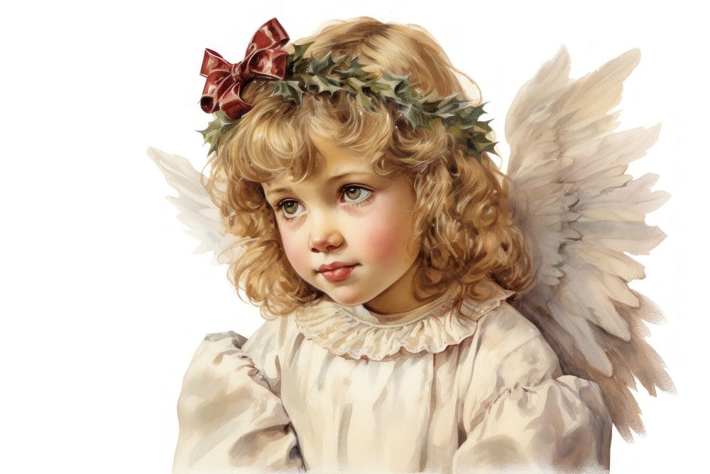 Christmas angle portrait angel representation. AI generated Image by rawpixel.