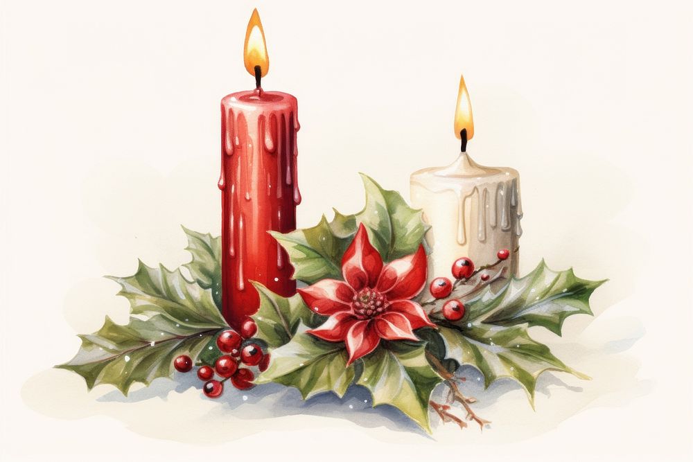 Christmas candle illuminated celebration candlestick. AI generated Image by rawpixel.