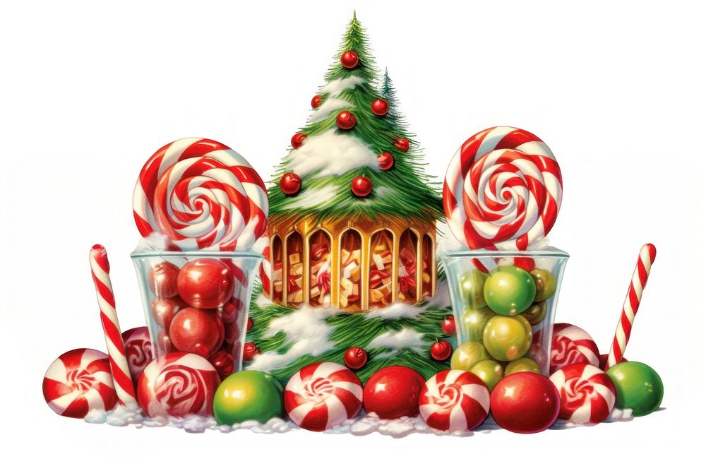 Christmas candy food confectionery illuminated. AI generated Image by rawpixel.