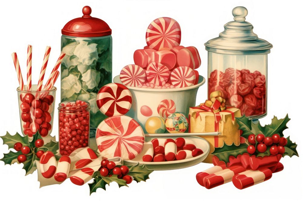 Christmas candy food confectionery strawberry. AI generated Image by rawpixel.