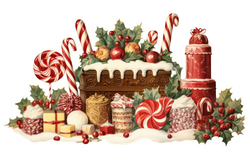 Christmas candy dessert food white background. AI generated Image by rawpixel.