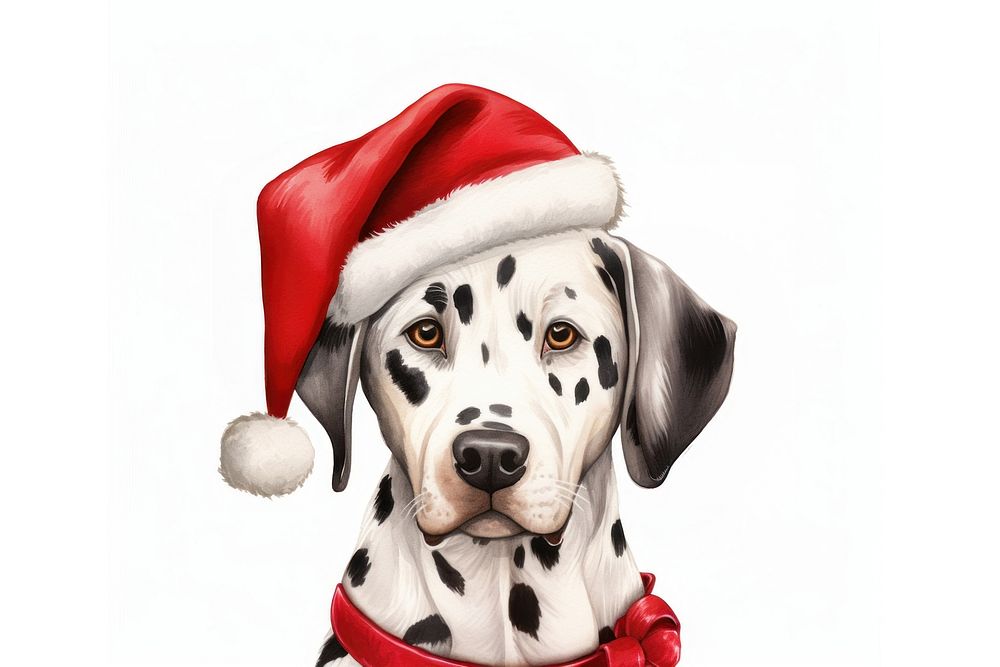 Christmas hat dalmatian mammal animal. AI generated Image by rawpixel.
