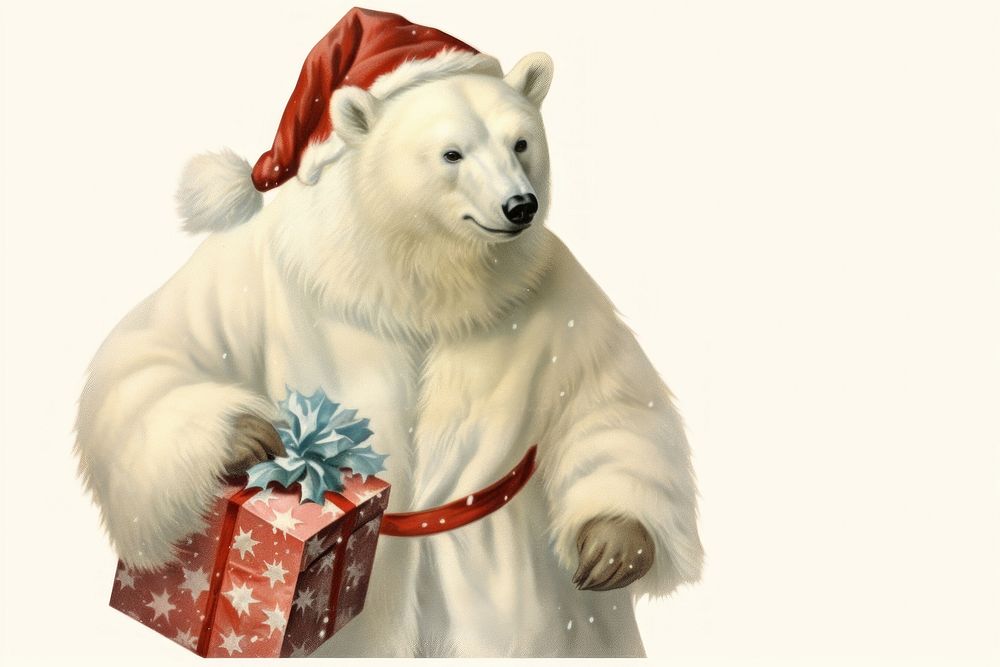 Christmas party bear mammal animal. AI generated Image by rawpixel.