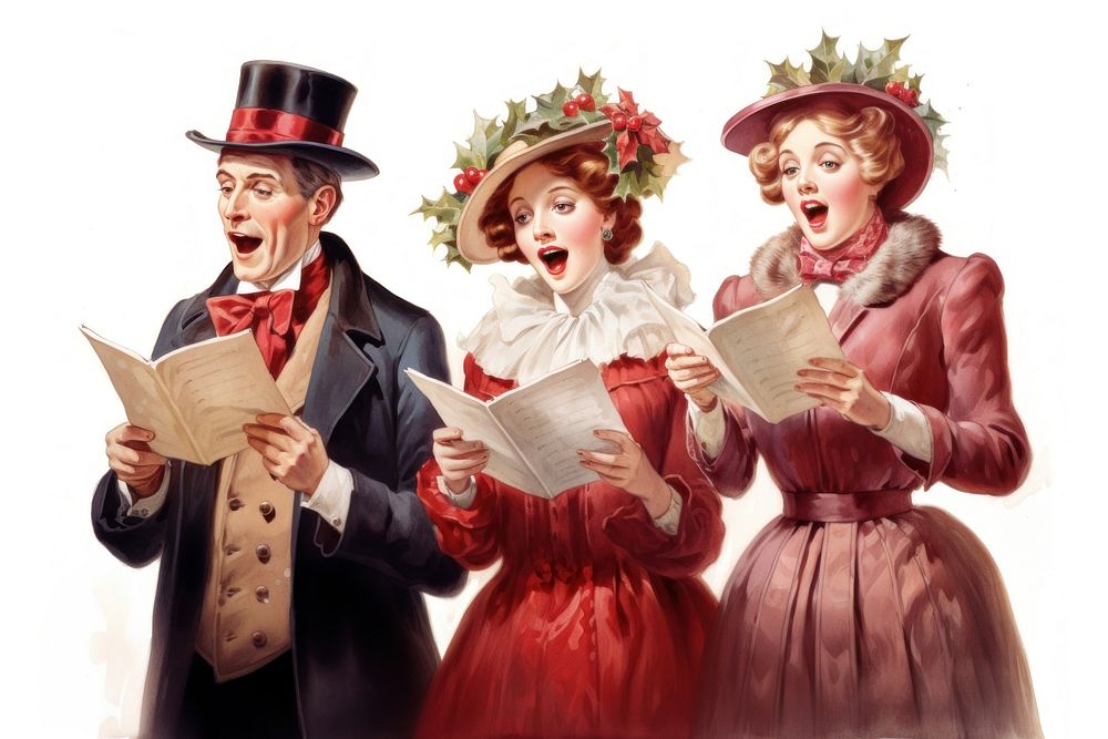 Christmas song adult portrait togetherness. AI generated Image by rawpixel.