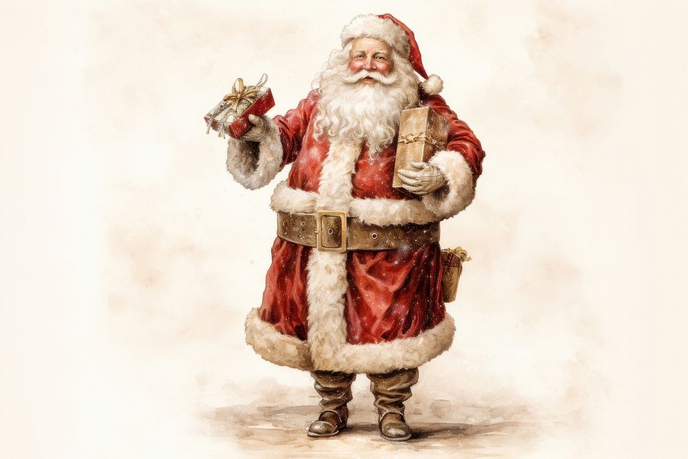 Santa claus christmas drawing adult. AI generated Image by rawpixel.