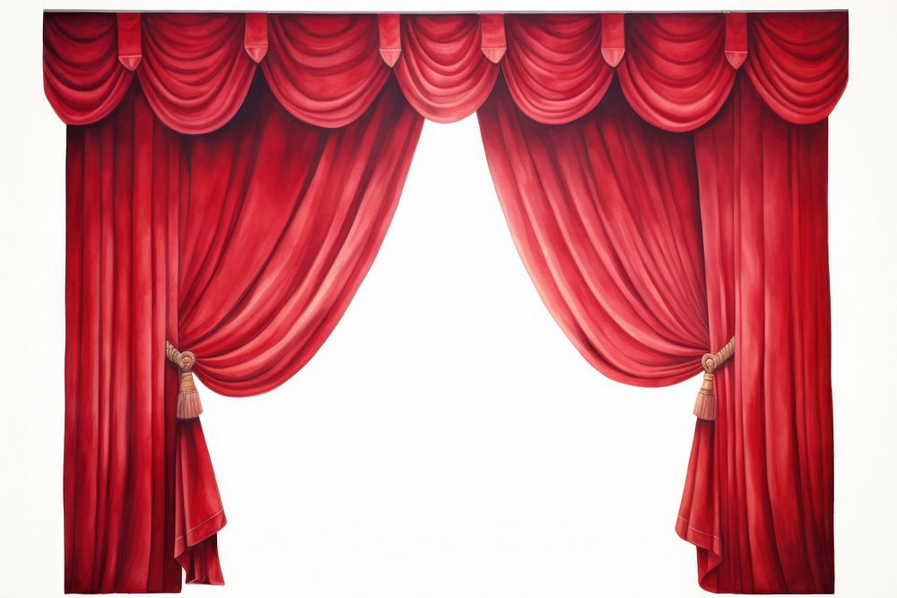 Theater curtain backgrounds stage white background. AI generated Image by rawpixel.