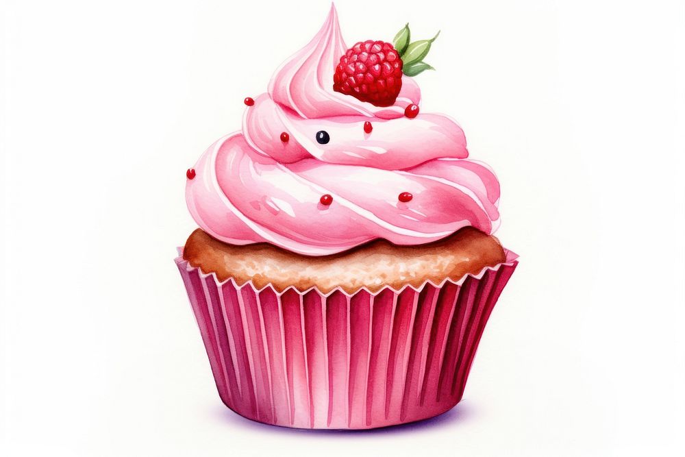 A cupcake dessert berry cream. AI generated Image by rawpixel.