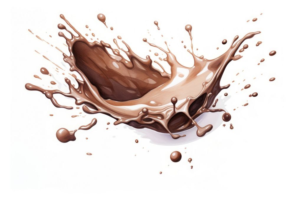 Chocolate milk splashing white background refreshment splattered. AI generated Image by rawpixel.