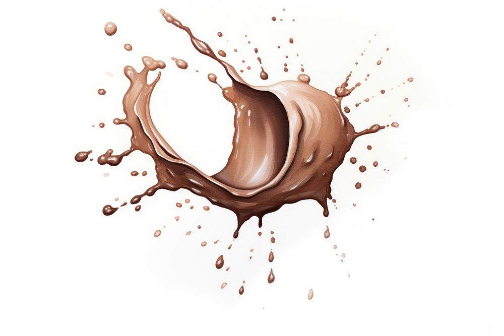 Chocolate milk splashing white background refreshment splattered. AI generated Image by rawpixel.