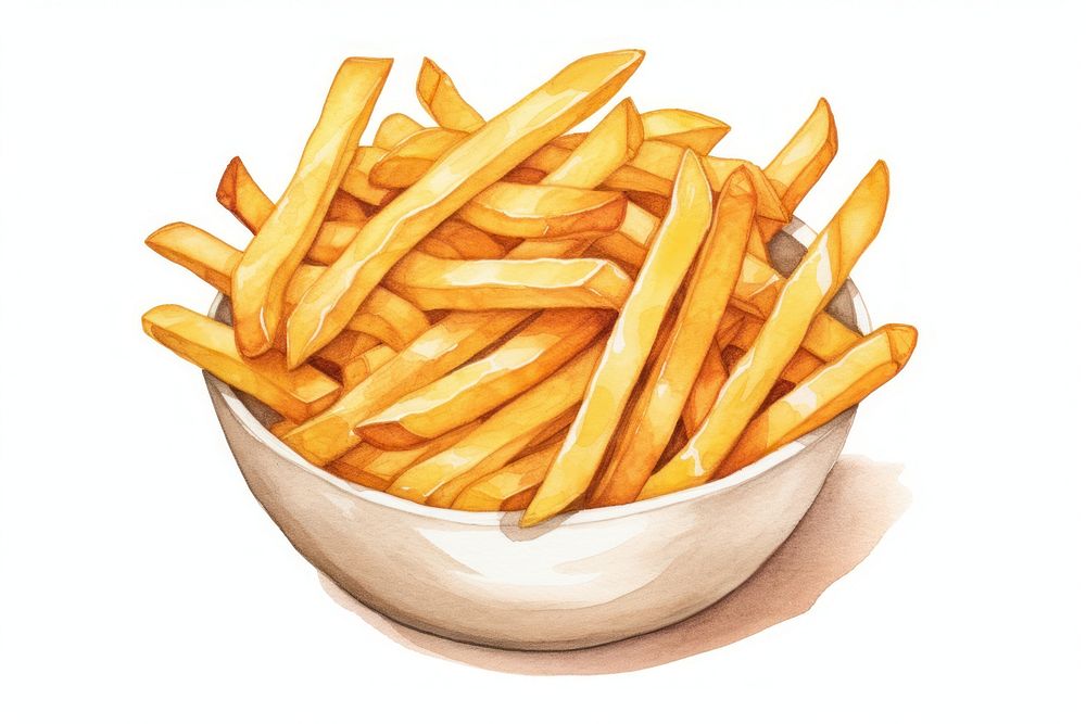A frenchfries food bowl white background. AI generated Image by rawpixel.