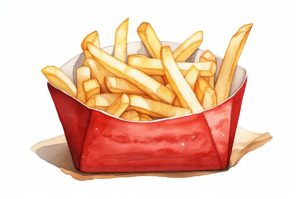 A frenchfries red red box food condiment freshness. AI generated Image by rawpixel.