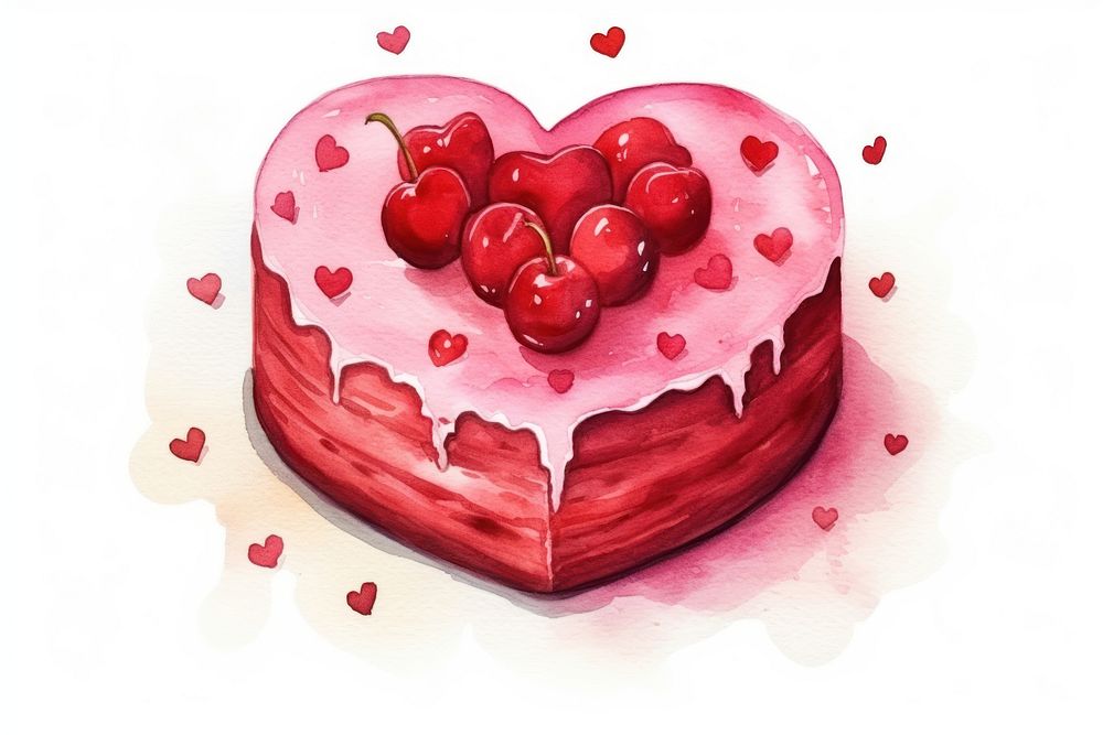 A valentine cake dessert food strawberry. AI generated Image by rawpixel.