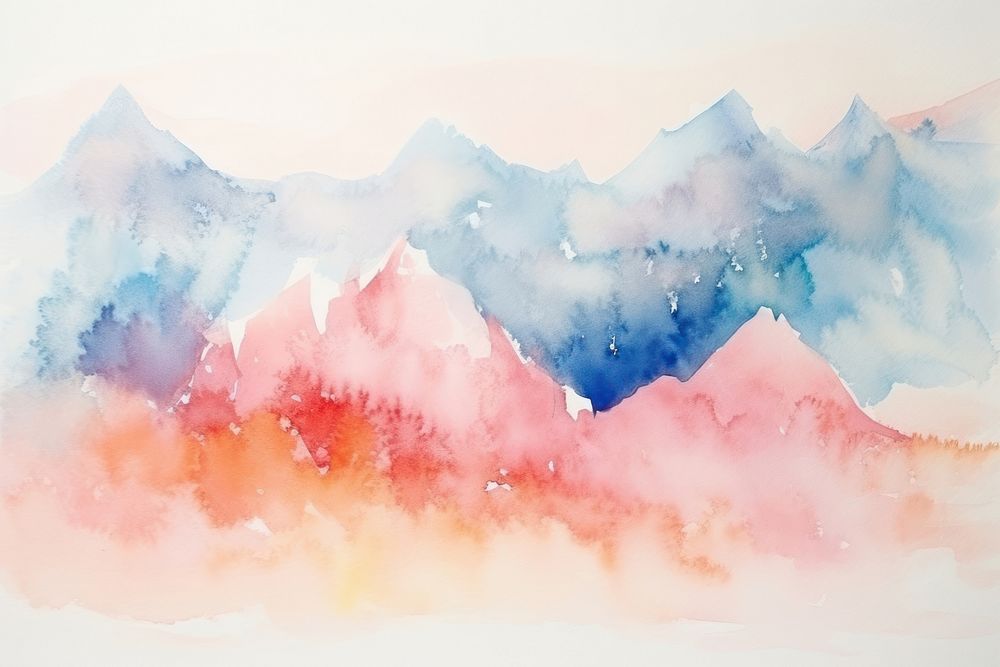 Mountain backgrounds painting nature. AI generated Image by rawpixel.