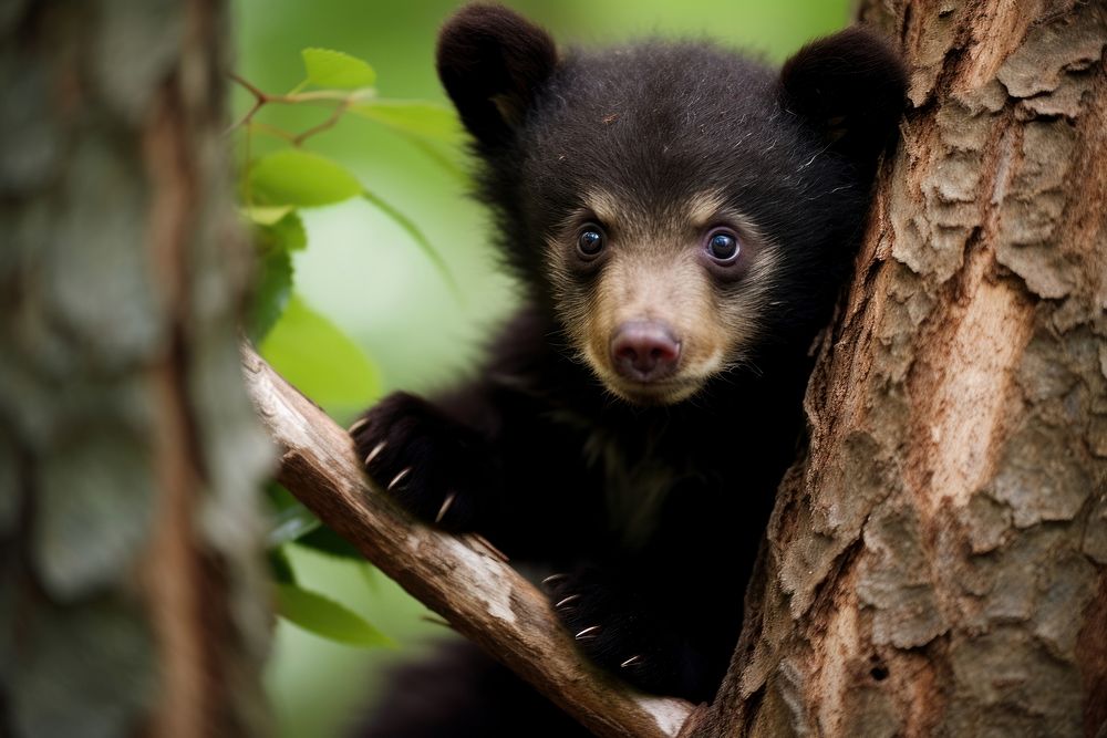 Bear cub wildlife animal mammal. AI generated Image by rawpixel.