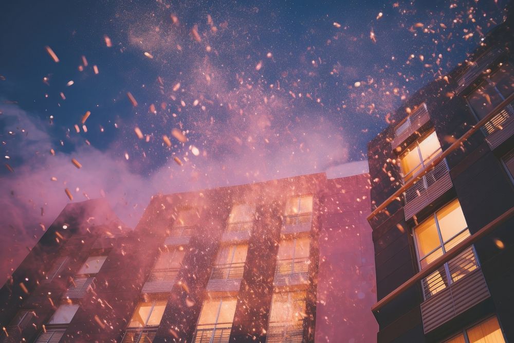 Building architecture confetti outdoors. AI generated Image by rawpixel.