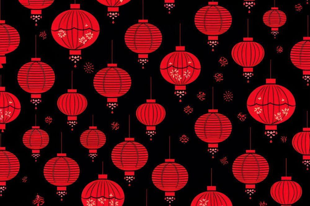 Chinese red lanterns shape backgrounds pattern architecture. AI generated Image by rawpixel.