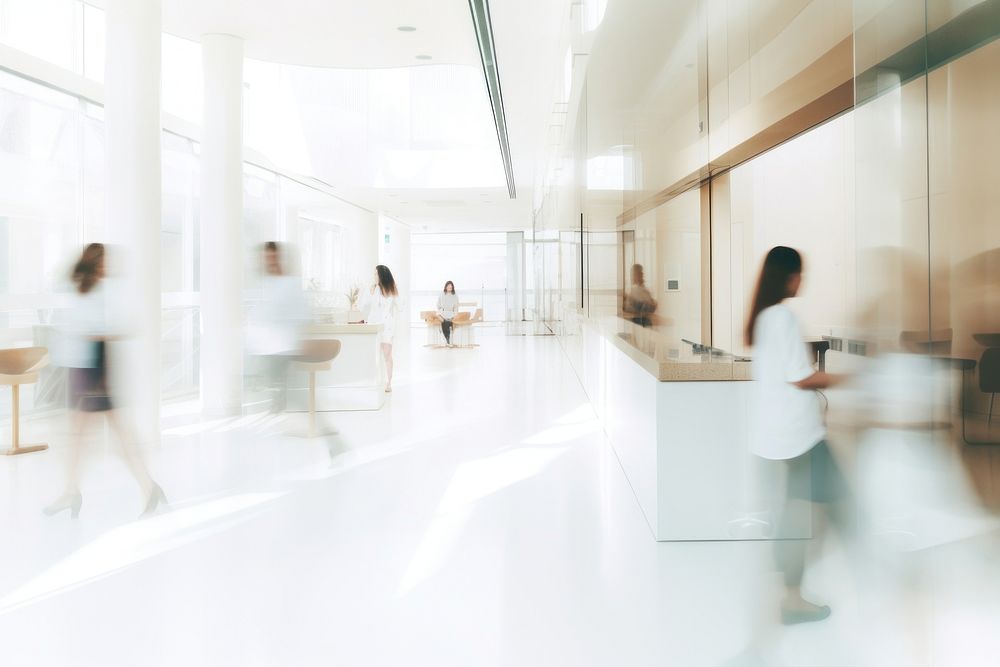 Medical center architecture building walking. AI generated Image by rawpixel.