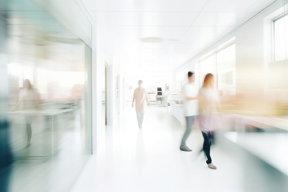 Medical center architecture corridor walking. AI generated Image by rawpixel.